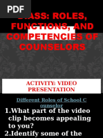 Diass: Roles, Functions, and Competencies of Counselors