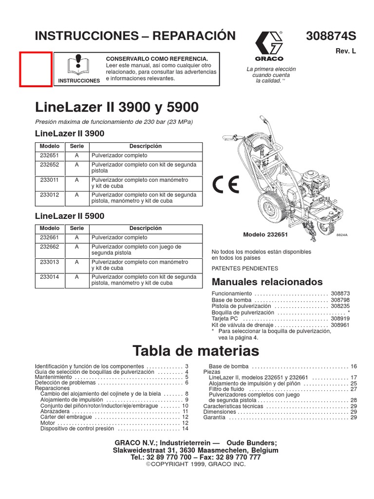 ベース ESP Original Series -AMAZE-CTM-SL5- Linelazer Ii 3900 Y 5900: 308874S Instrucciones - Reparación