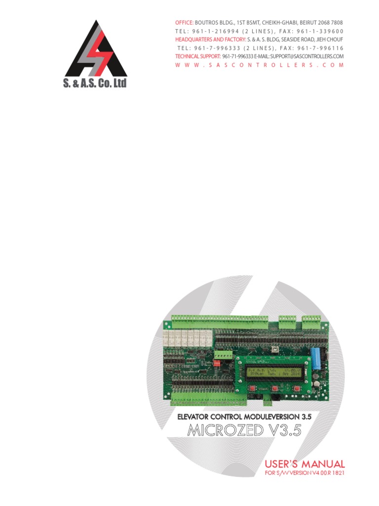 MicroZed V3.5 Elevator Controller Manual | PDF | Elevator | Device Driver