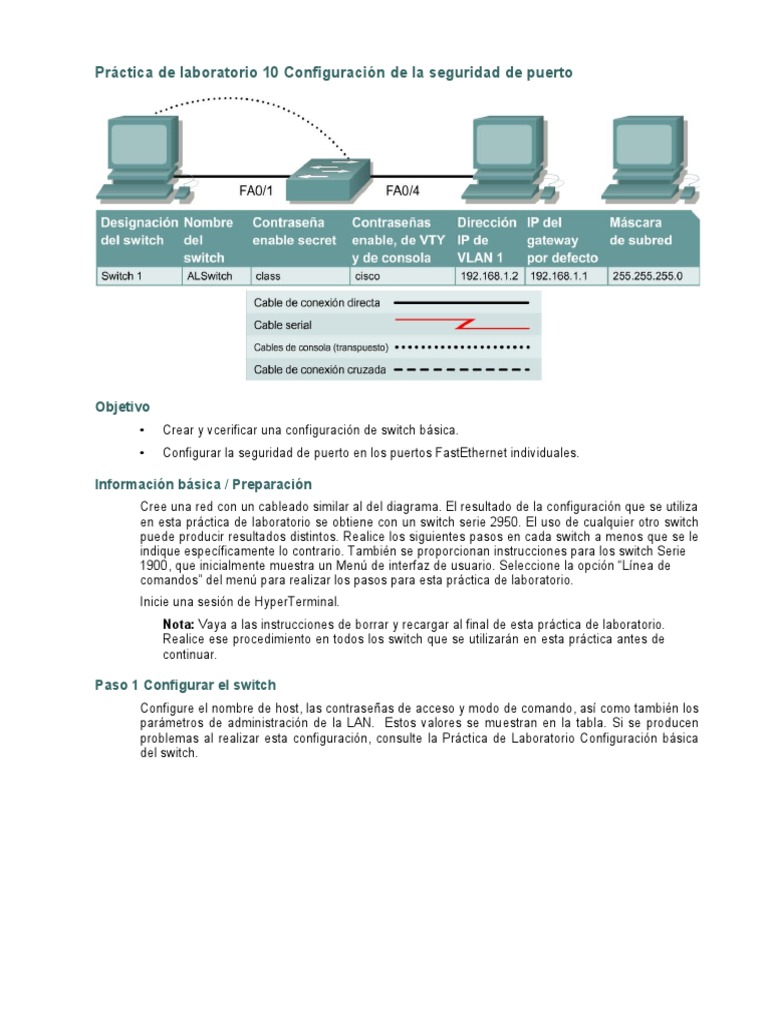 Seguridad de Puerto en Switches Ethernet | PDF | Conmutador de red ...