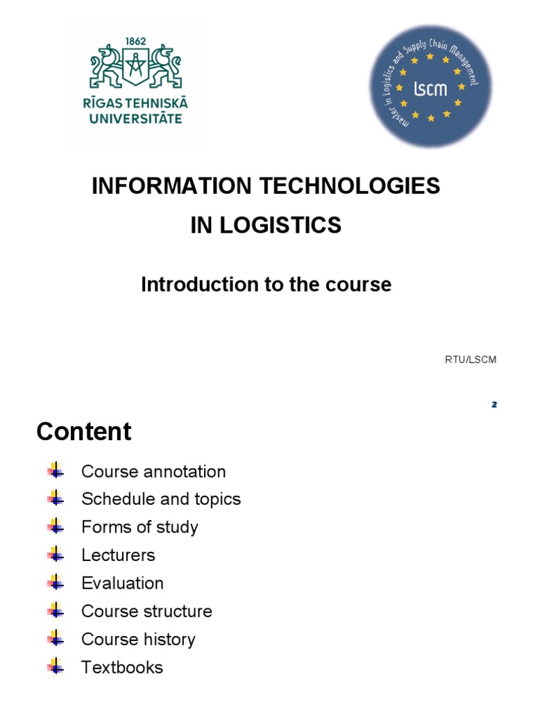 Information Technologies in Logistics | PDF | Logistics | Supply Chain ...