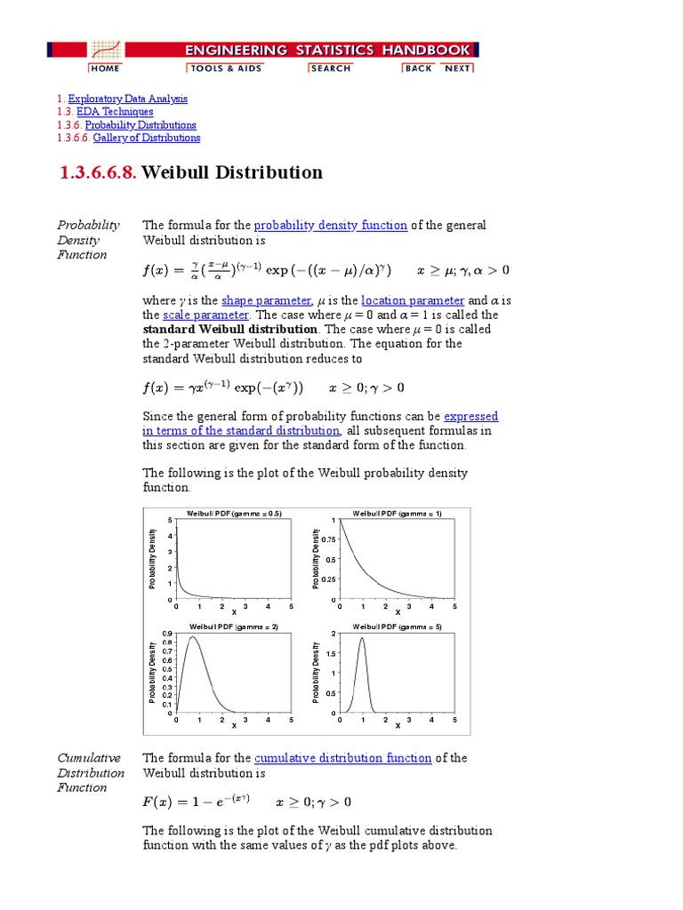 Weibull Distribution Overview and Formulas | PDF | Applied Mathematics ...