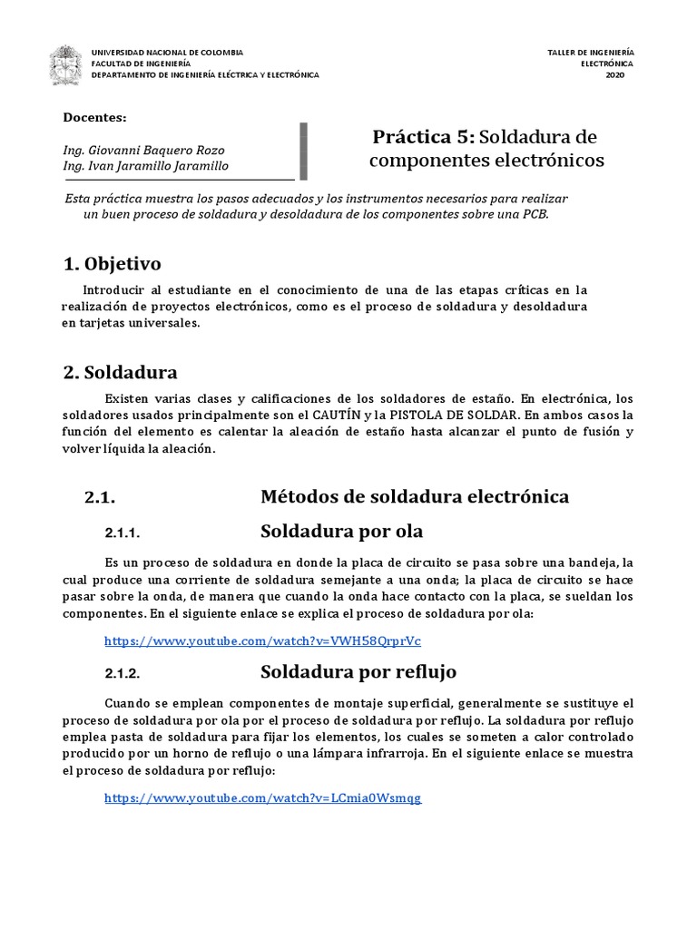 Proceso de soldadura de componentes electrónicos, PDF, Soldadura