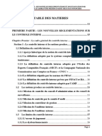 Table Des Matieres: Chapitre Premier: Le Cadre Général Du Contrôle Interne ................................ 17