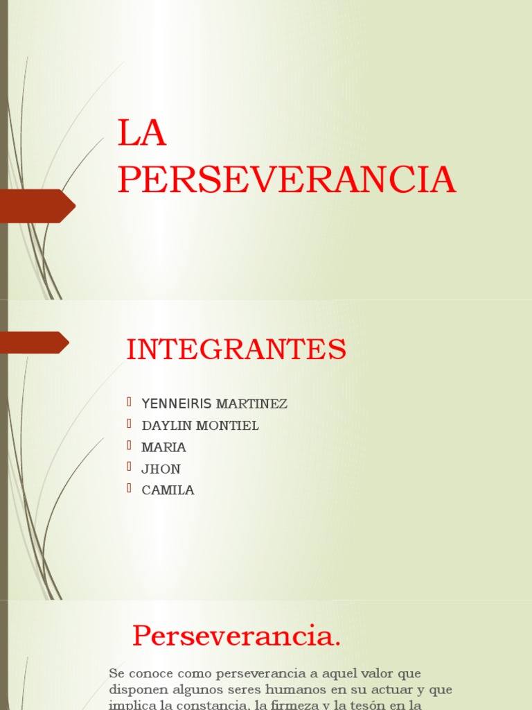 La importancia de la perseverancia y cómo desarrollarla | PDF ...
