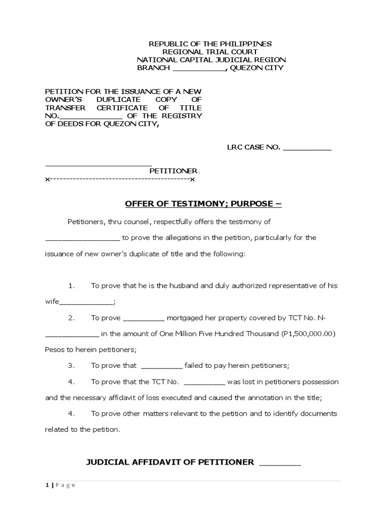 Offer of Testimony Purpose | PDF | Affidavit | Testimony