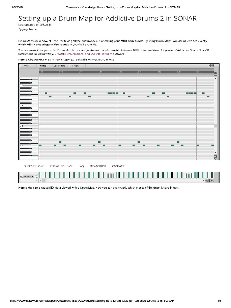 Setting Up A Drum Map For Addictive Drums 2 in SONAR PDF