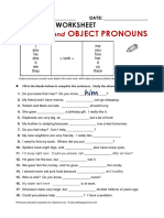 Worksheet Subjectobjpron PDF