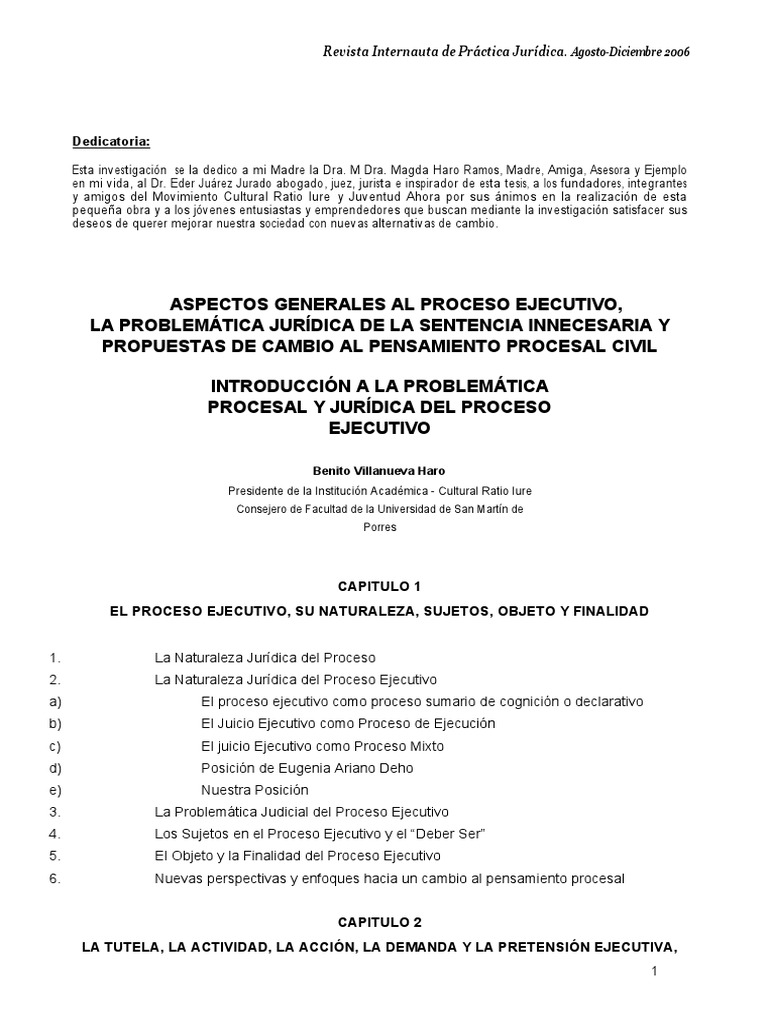 Proceso Ejecutivo y Sentencia Innecesaria | PDF | Ley procesal