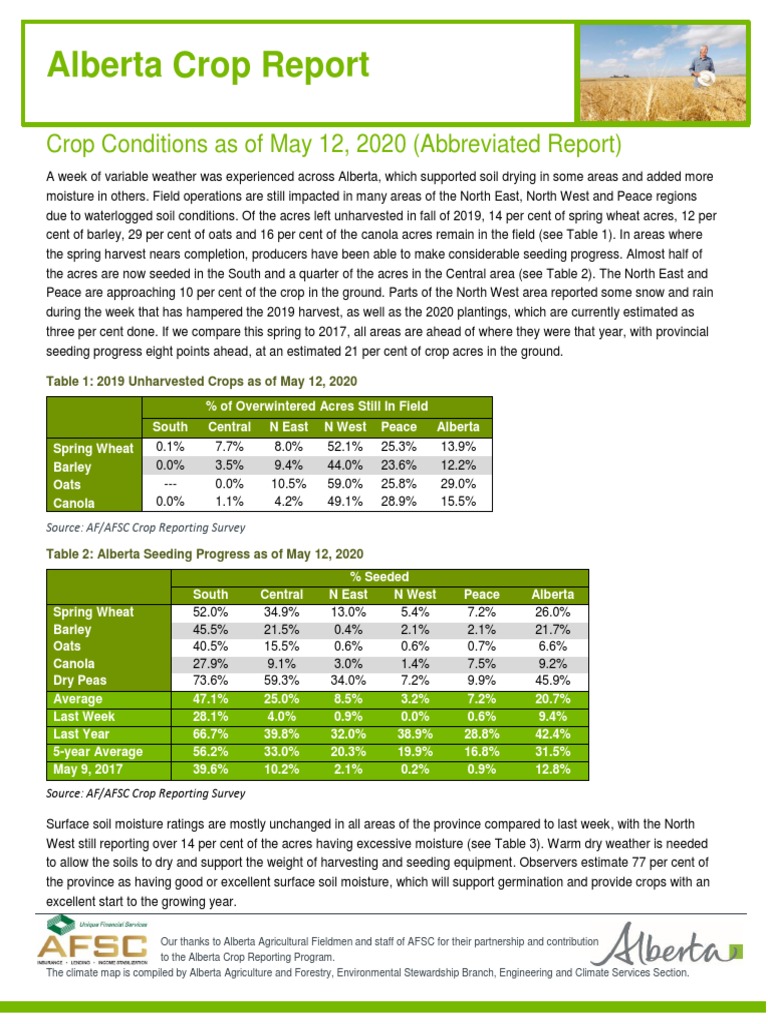 Alberta Crop Report 20200512 PDF
