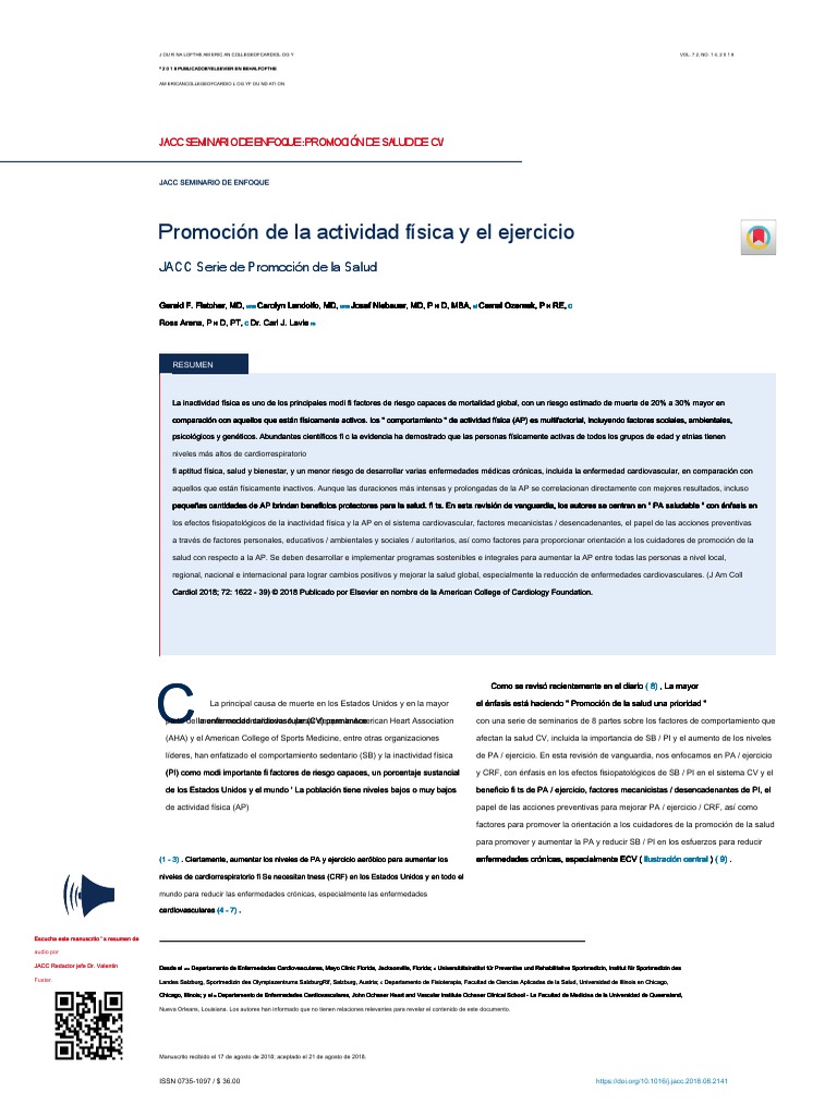 Promoting Physical Activity and Exercise - JACC Health Promotion Series ...