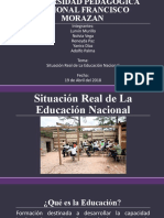 Situacion Real de La Educacion en Honduras