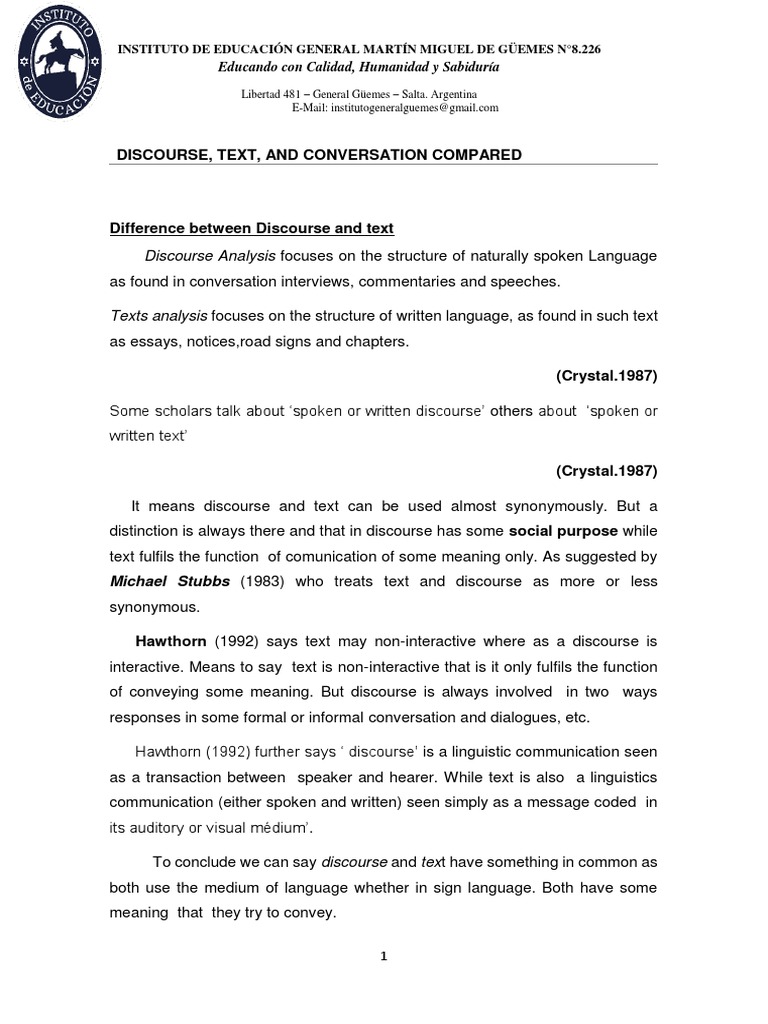 T.P 4 | PDF | Discourse | Linguistics