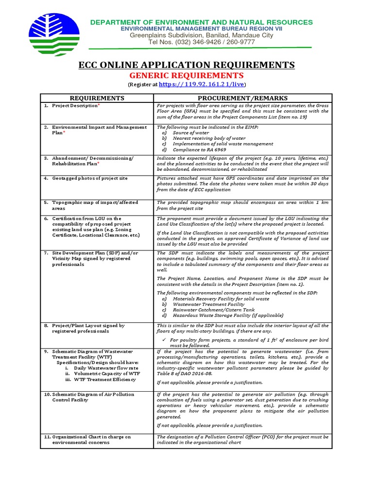ECC Online Application Requirements | PDF | Wastewater | Notary Public