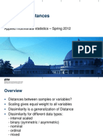 Measuring Distances: Applied Multivariate Statistics - Spring 2012