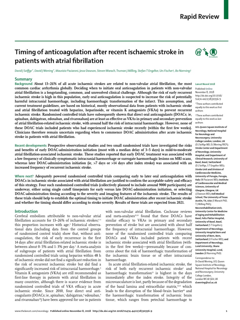 Revolutionary Study Optimal Anticoagulation Timing In Atrial Fibrillation Stroke Patients - c4q0szn