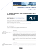 La psicología como ciencia en el afrontamiento a la COVID-19