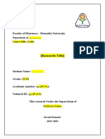 (Research Title) : Faculty of Pharmacy - Menoufia University