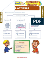 Criterios Del Artículo para Quinto Grado de Primaria