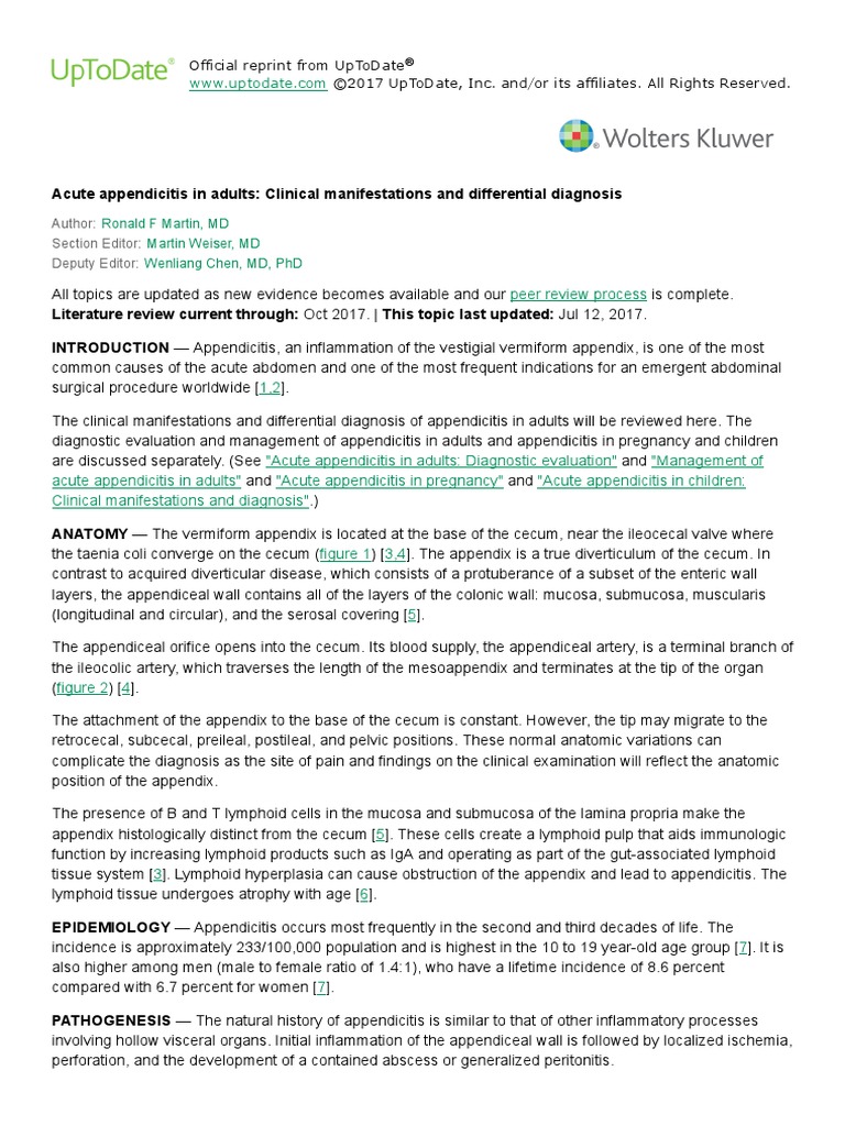Acute Appendicitis in Adults Clinical Ma PDF | PDF | Ovarian Cancer ...