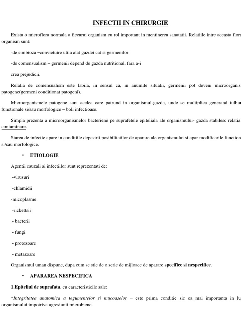 1 - 5 Infectii in Chirurgie | PDF