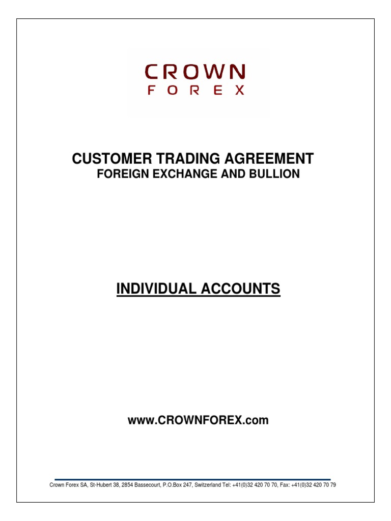 Customer Trading Agreement: Foreign Exchange and Bullion | PDF | Over ...