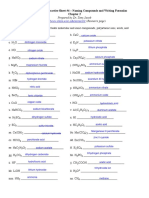 CHEMISTRY 103 - Practice Sheet #4 - Naming Compounds and Writing Formulas