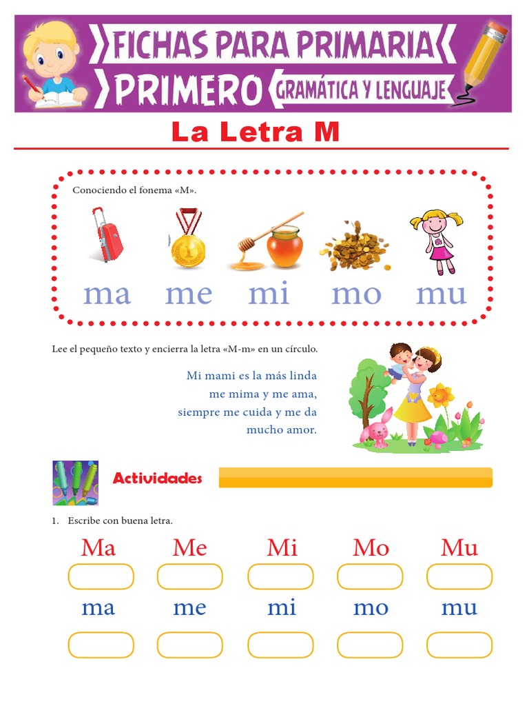 Actividades con la letra M para primer grado | PDF