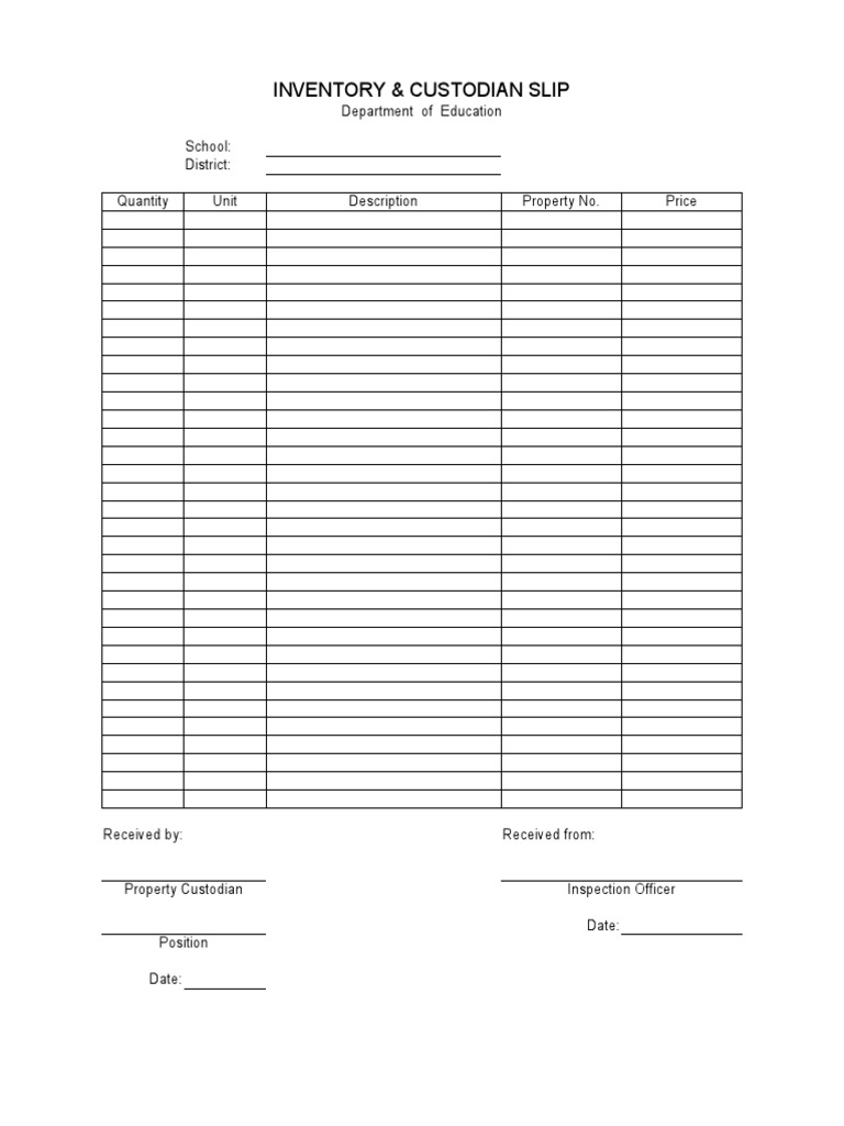 Annex B Inventory and Custodian Slip PDF
