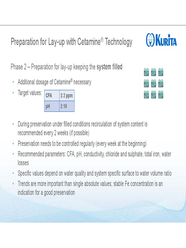 KURITA Boiler Preservation Methods (Part4) PDF PDF Dose