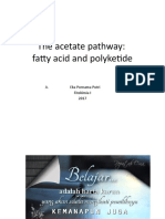 The Acetate Pathway: Fatty Acid and Polyketide: A. Eka Purnama Putri Fitokimia I 2017