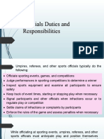 Officials Duties and Responsibilities