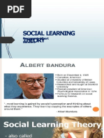 Social Learning Theory: Proponent: Albert Bandura