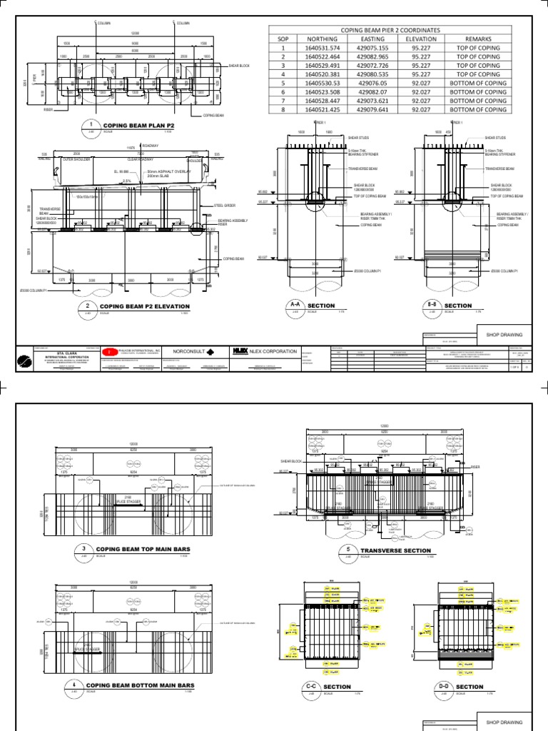 Coping Beam Plan P2: Shop Drawing | PDF | Economy Of Metro Manila ...