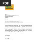 Specimen of Internship Letter