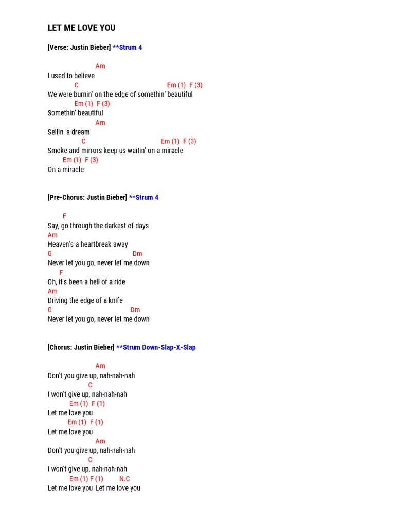 Let Me Love You Capo 3 Pdf Song Structure Rhythm And Blues Songs