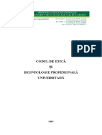 Codul de Etica Si Deontologie Profesionala Universitara - 2019