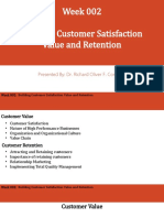 Week 002 Building Customer Satisfaction Value and Retention: Presented By: Dr. Richard Oliver F. Cortez