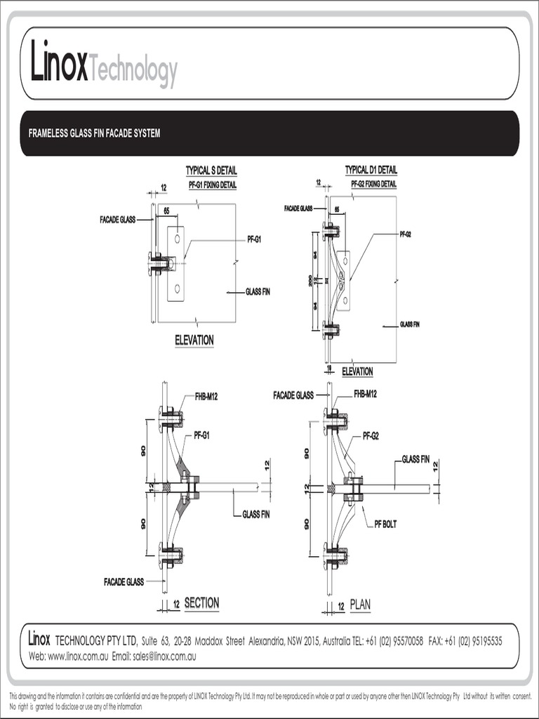 Frameless Glass Fin Facade Details | PDF | Business