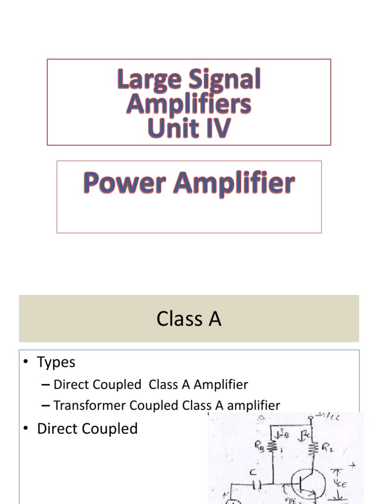 Analog Electronics Power Amplifiers PDF Amplifier Electrical Circuits
