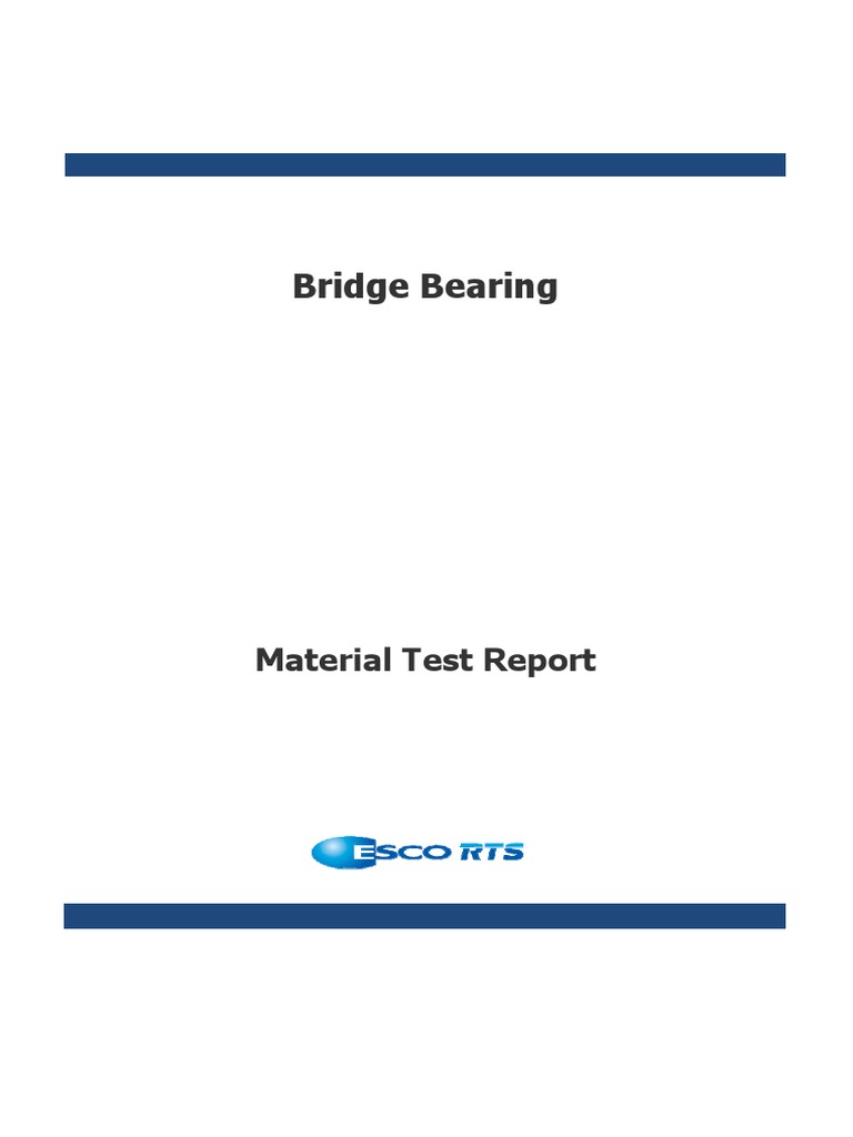 Bridge Bearing Material Test Report | PDF | Technology & Engineering