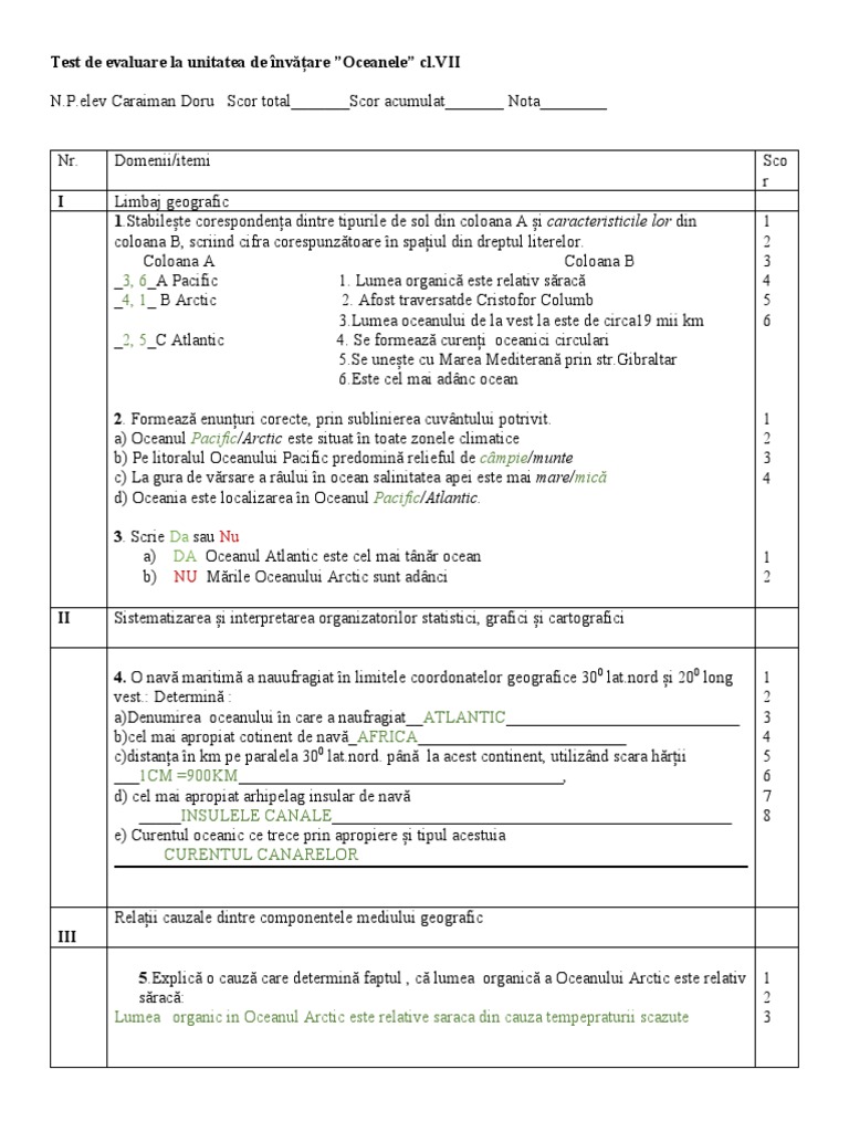 Test Oceane CL - VII | PDF