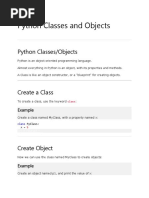 Classes and Objects