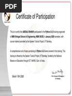 Certificate of Participation: March 15th 2020