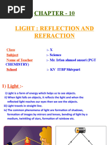 Chapter - 10: Light: Reflection and Refraction