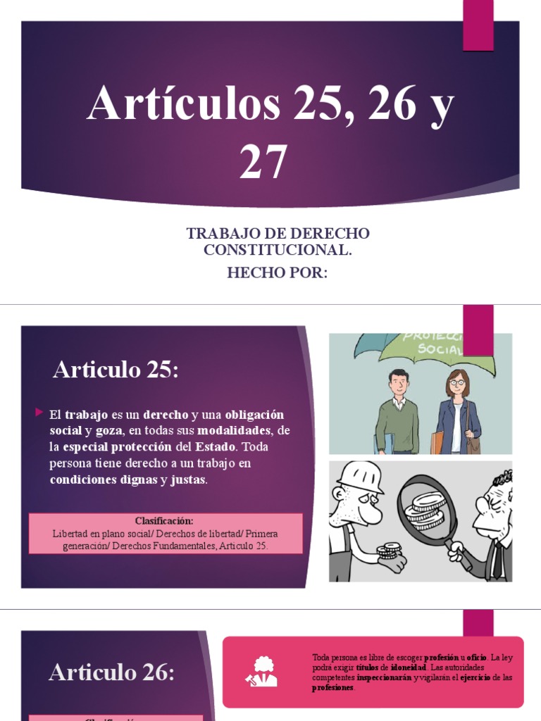 Derechos Laborales en Artículos 25 y 26 | PDF | Derecho Constitucional ...