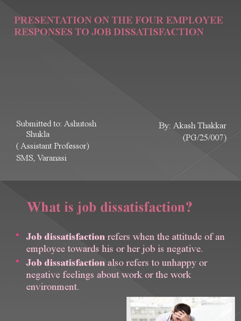 Employee Responses to Job Dissatisfaction | PDF