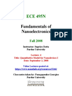 Fundamentals of Nanoelectronics: ECE 495N