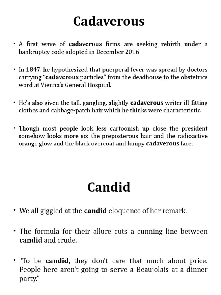 Cadaverous PDF Censorship Donald Trump