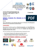 Pest-Cure: Subject: Proposal For Renewal of Pest Management Services